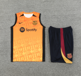 2025-26 Mens Barcelona orange Vest Short traning suit