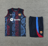 2025-26 Mens Barcelona  black Vest Short traning suit