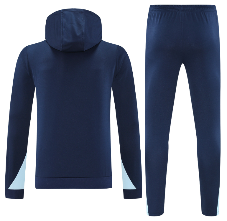 24-25 France blue Hoodie Sweatshirt + Pants Training Suit