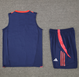 2024-25 Mens Manchester United blue Vest Short traning suit