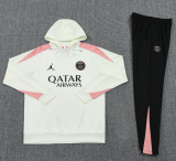 2024/25 Mens PSG Hoodie Sweatshirt + Pants Training Suit White
