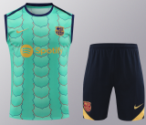 2024-25 Mens Barcelona green Vest Short traning suit
