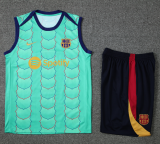 2024-25 Mens Barcelona green Vest Short traning suit