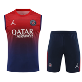 2024/25  Mens PSG Red Blue  Vest Short traning suit