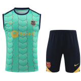 2024-25 Mens Barcelona green Vest Short traning suit