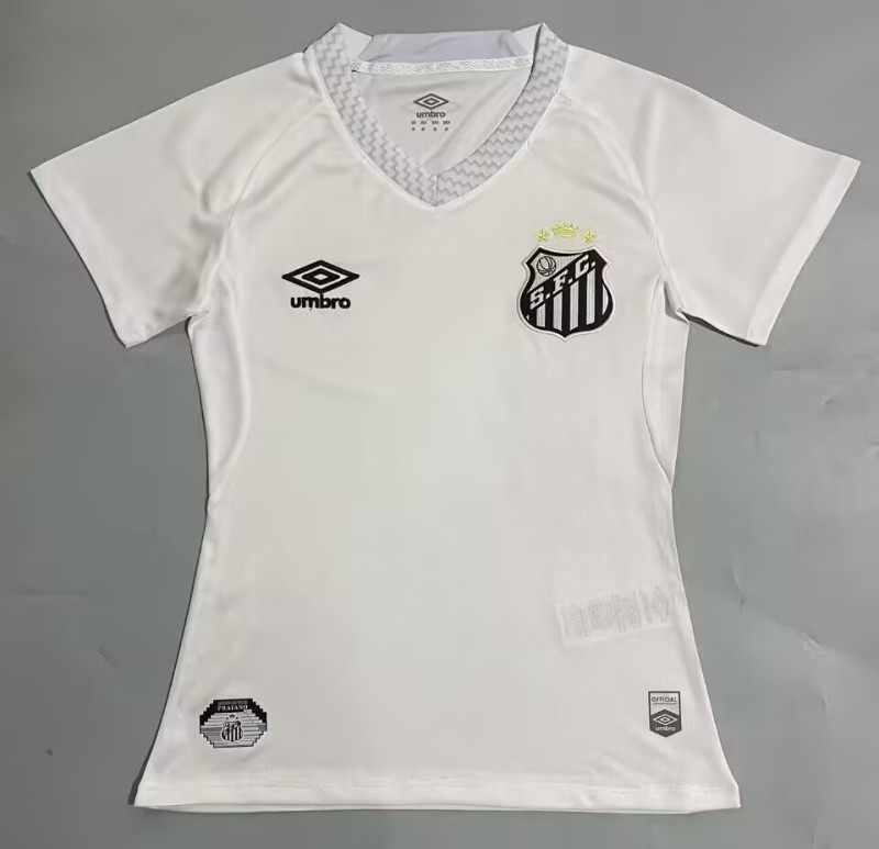 2025-26  Womens Santos FC white  Home Fans Soccer Jersey