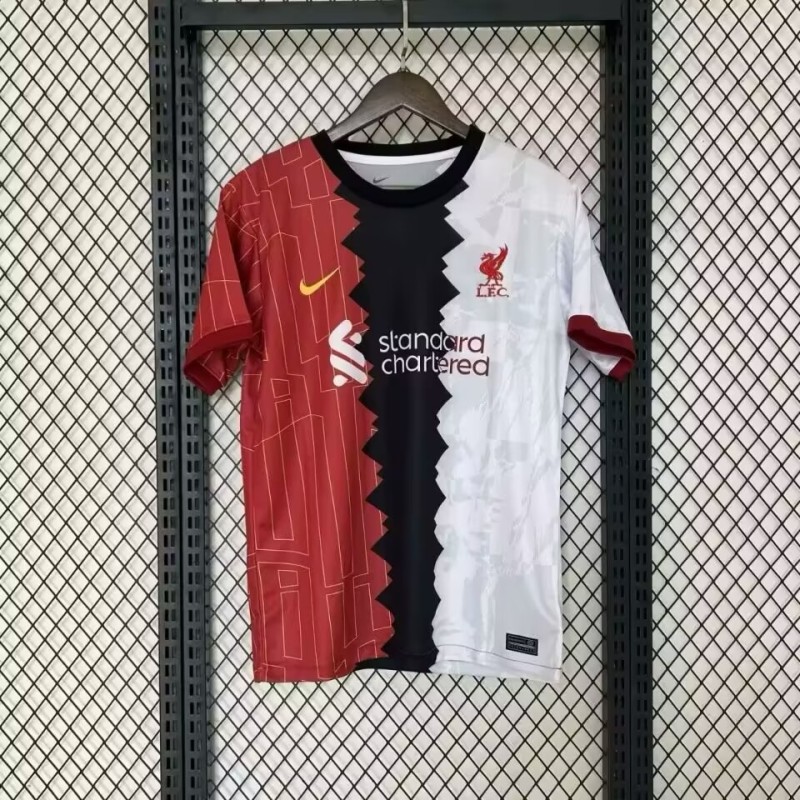 2025-26 Mens LIV Black White Red  soccer  Jersey