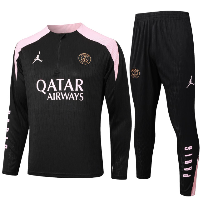 2024-25 Mens PSG Player version Black Half Pull Tracksuit