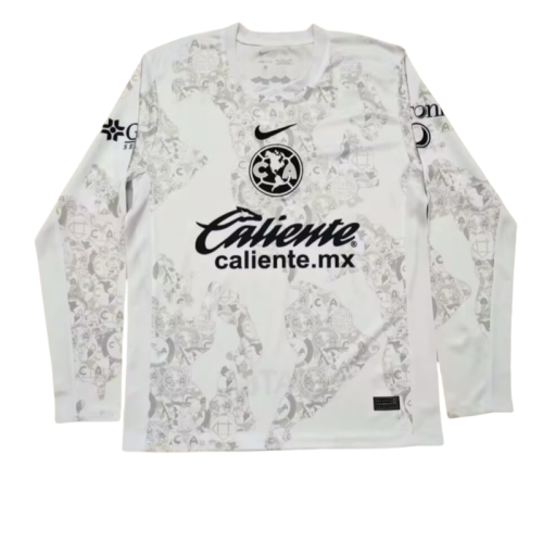 2024-25 Mens Club America Pre match white long sleeved shirt