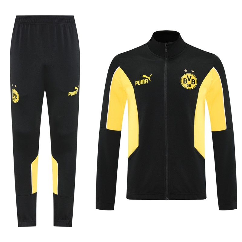 2025Mens  Dortmund Black Jacket Tracksuit