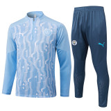 Mens Manchester City half Training Suit light blue  2024/25