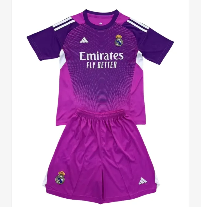 2025-26 Kids Real Madrid purple goalkeeper soccer Jersey