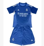 2025-26 Kids Real Madrid blue goalkeeper soccer Jersey