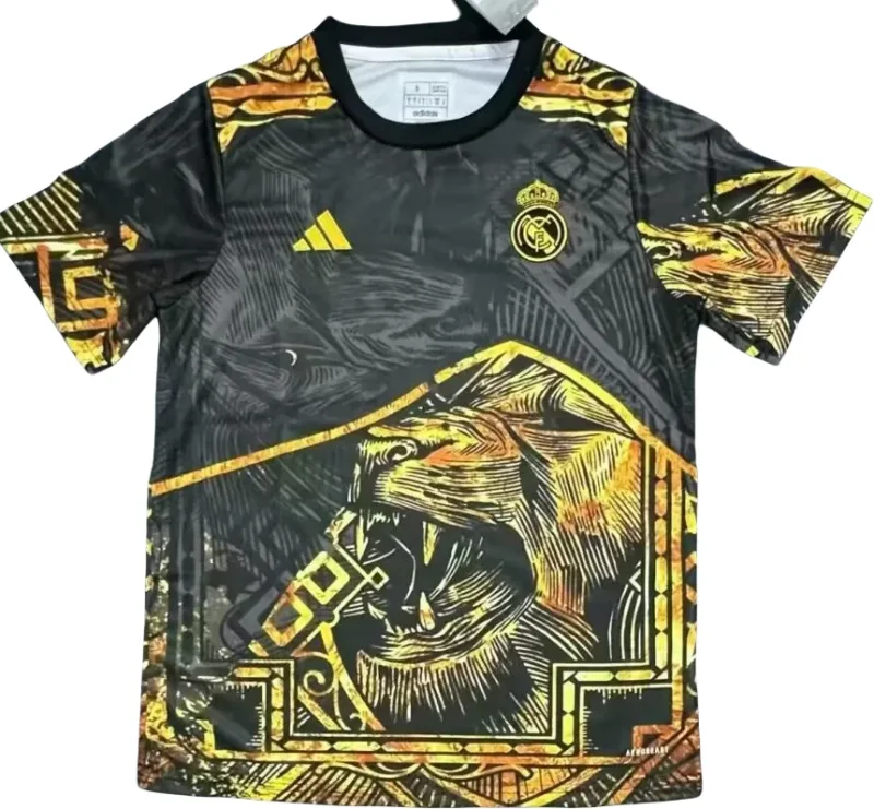 2025-26 Mens Real Madrid  Special Edition Gold Lion Edition Soccer Jersey