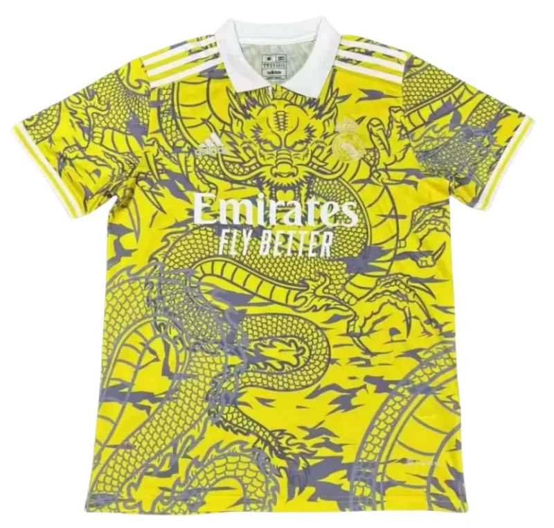 2025-26 Mens Real Madrid Golden Dragon Open Tube  Soccer Jersey