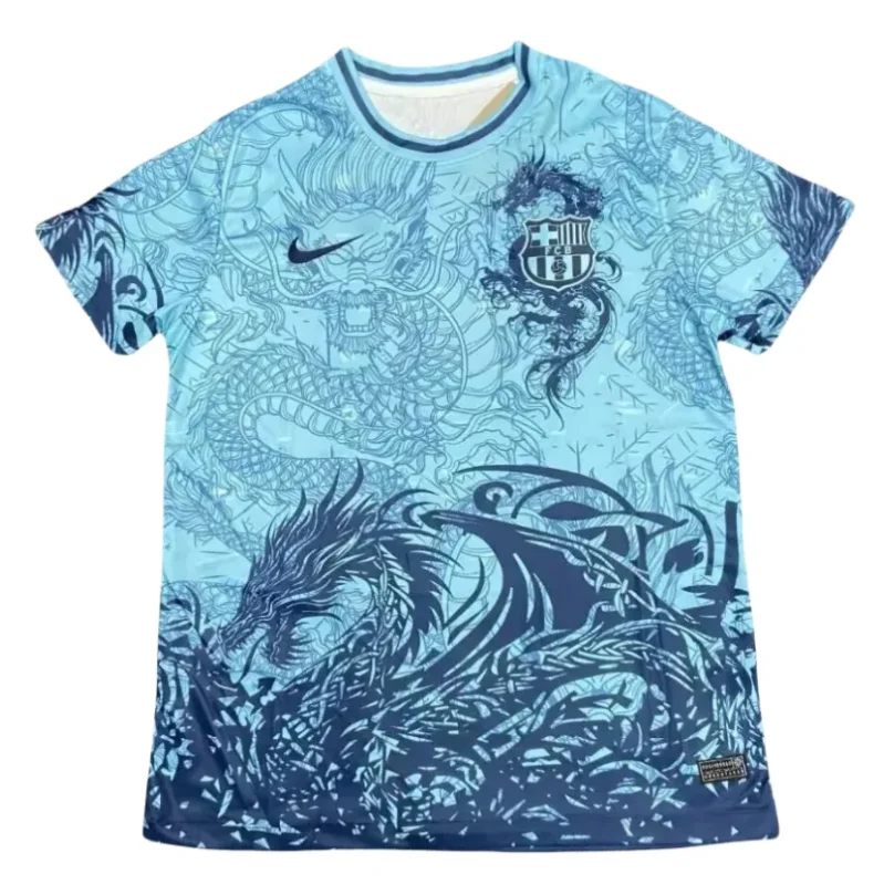 2025-26 Mens Barcelona Special Edition Light Green Dragon Edition soccer Jersey