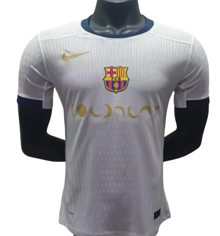 2025-26 Mens Barcelona Player white away  soccer Jersey