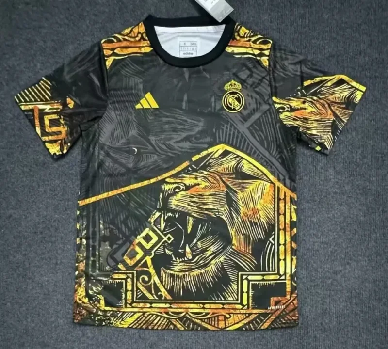 2025-26 Mens Real Madrid  Special Edition Gold Lion Edition Soccer Jersey