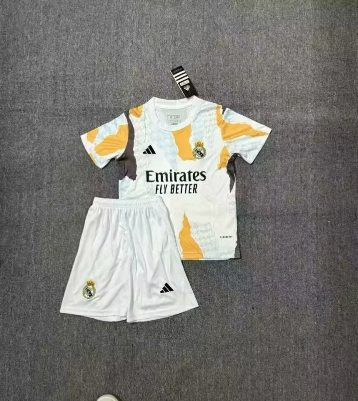 2025-26 Kids Real Madrid Pre-match soccer Jersey