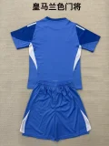 2025-26 Kids Real Madrid blue goalkeeper soccer Jersey