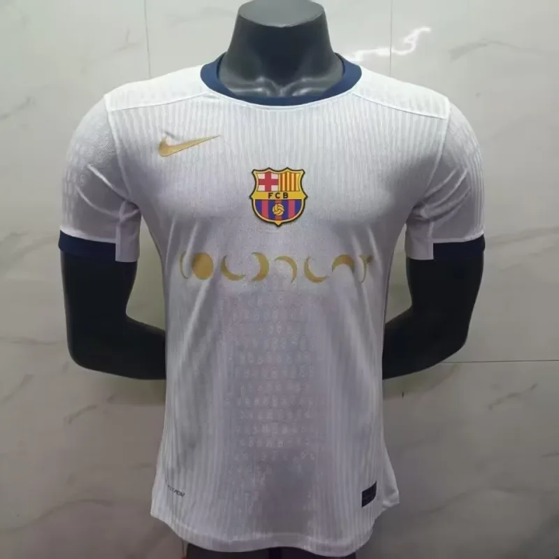 2025-26 Mens Barcelona Player white away  soccer Jersey