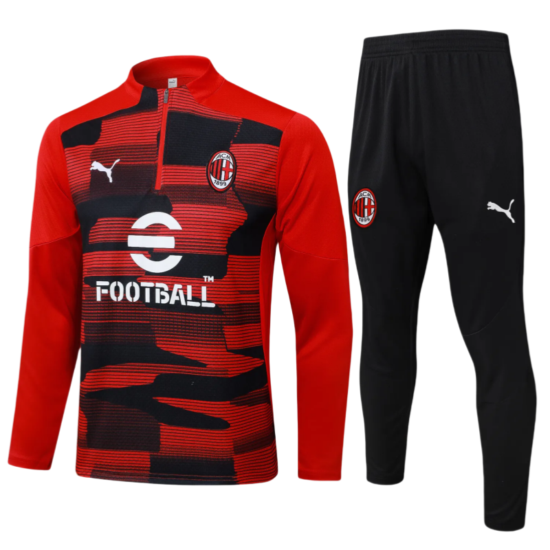 2024/25 Mens  AC Milan red kids Half Pull Tracksuit