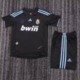 2009-10 Kids Retro Real Madrid black  Away Soccer Jersey