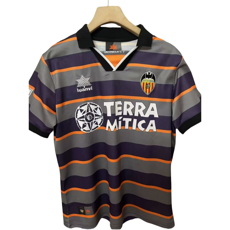 1999-2000 Mens Valencia away Retro Soccer Jersey