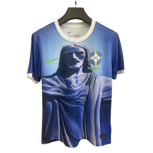 2025-26 Mens Brazil Jesus Special Edition blue Soccer Jersey