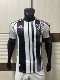 2025-26 Mens Juventus  Player Black and White  Home Soccer Jersey