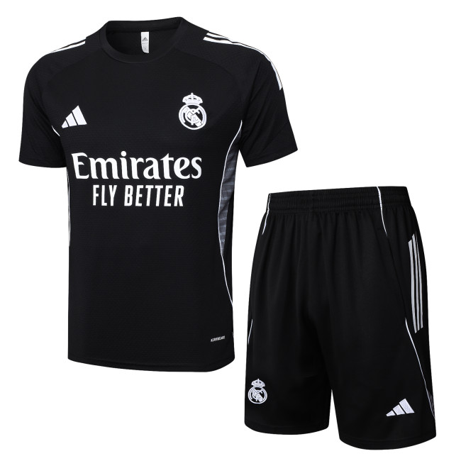 2025-26 Mens Real Madrid Short  black Training Suit