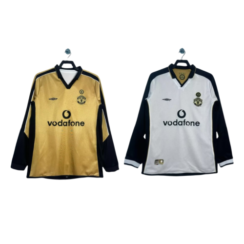 2001-02 Mens Manchester United 100th Anniversary Edition  Retro  Long Sleeve Jersey