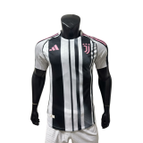 2025-26 Mens Juventus  Player Black and White  Home Soccer Jersey