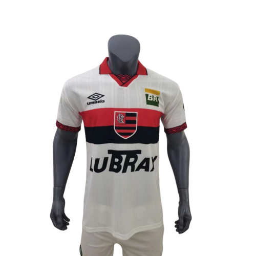 Mens Flamengo  white 100th Anniversary  Retro Soccer Jersey
