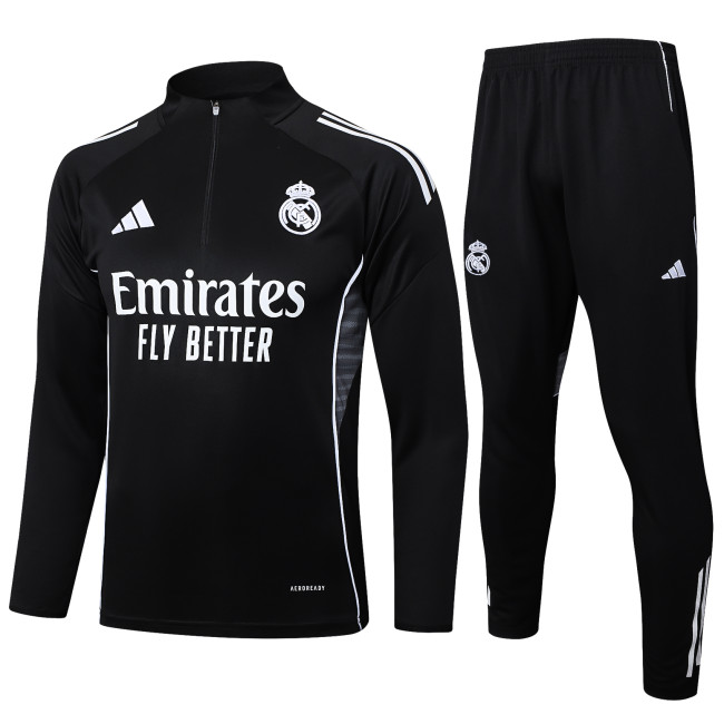 24-25Mens Real Madrid  black  Half Pull Special Edition