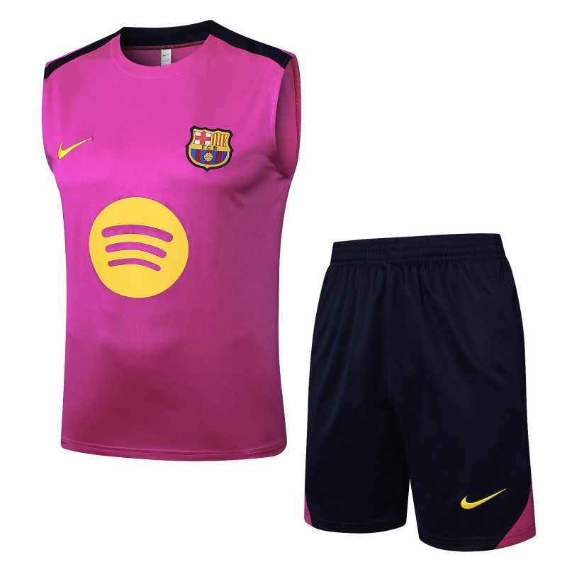 2025-26 Mens Barcelona  Purple Vest Short traning suit