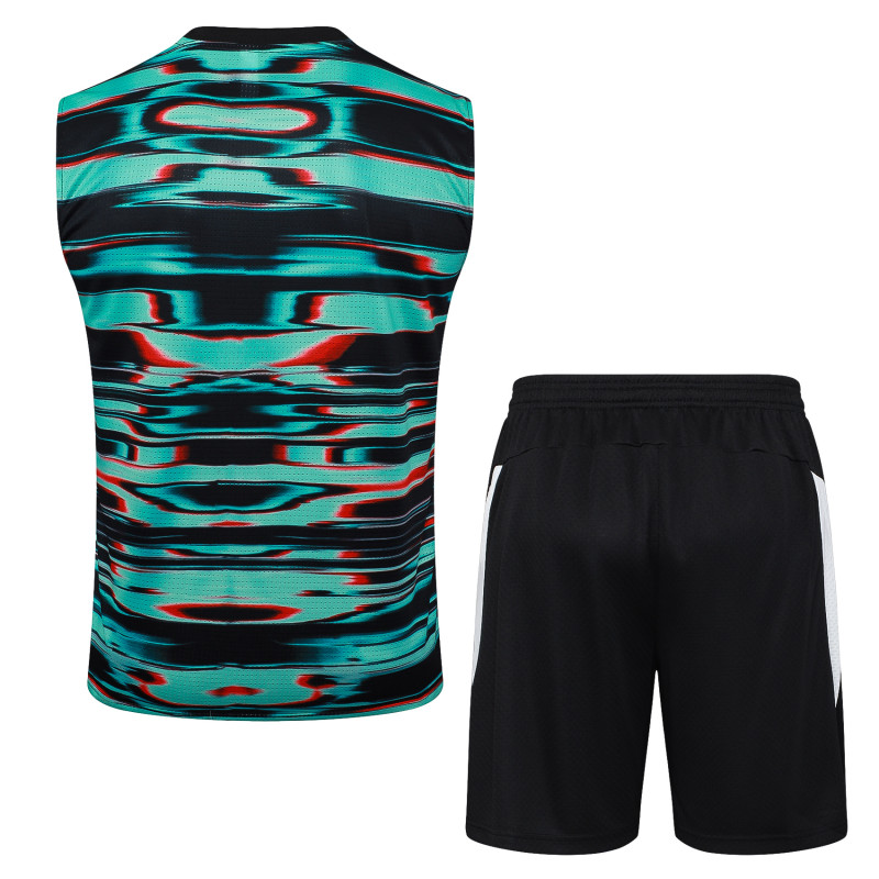 2025-26 Mens Portugal Green inkjet Vest Short traning suit