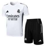 2025-26 Mens Real Madrid Short  White Training Suit