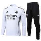 2024/25 Mens Real  Madrid white  Half-pull Training Suit