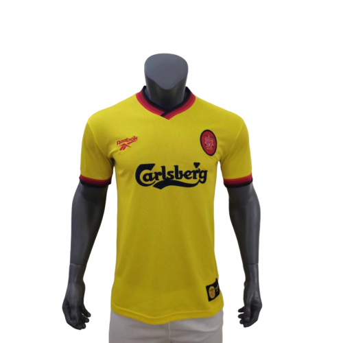1997-99  Mens LIV yellow Retro home soccer  Jersey