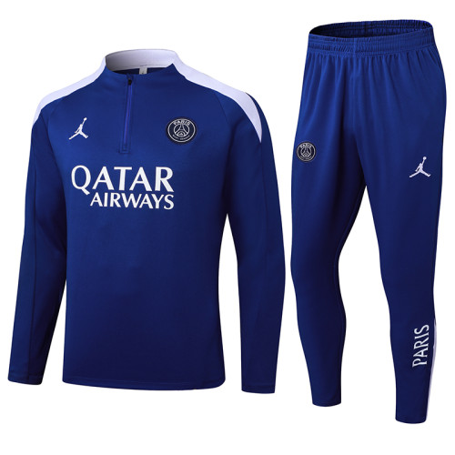 2024-25 Mens PSG Colorful Blue Half Pull Tracksuit