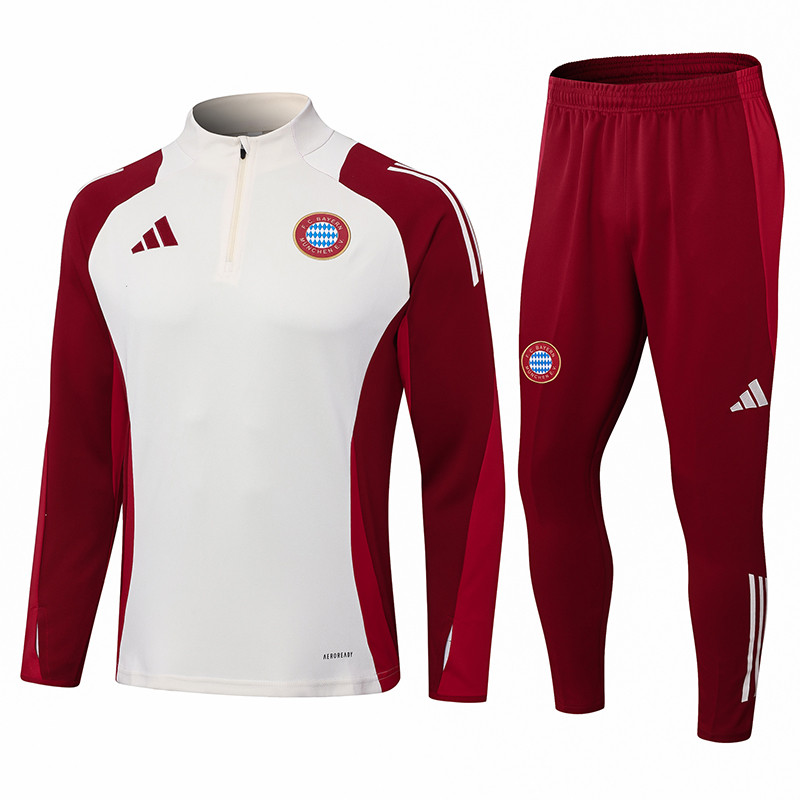 2024-25  Mens Bayern Munich White  Half-pull Training Suit