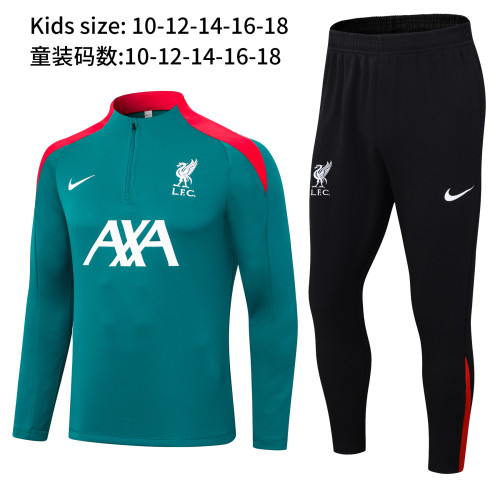 2024-25 Kids LIV blackish green Soccer Jersey