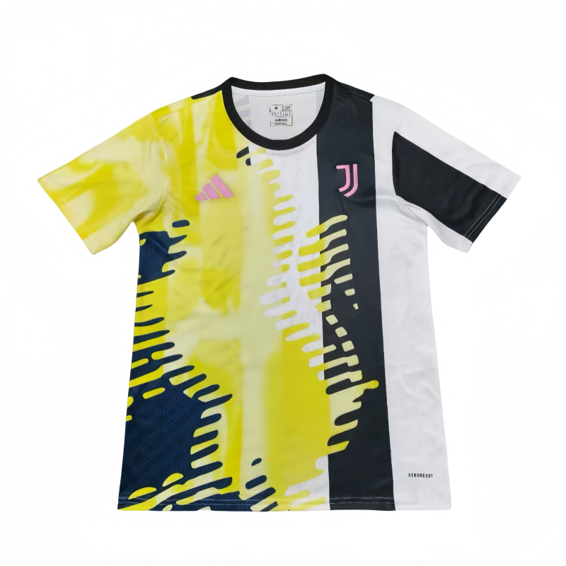 2025-26 Mens Juventus  White yellow soccer Jersey