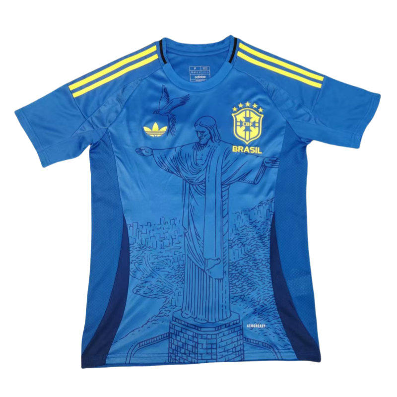 2025-26 Mens Brazil Blue Jesus Fans Soccer Jersey