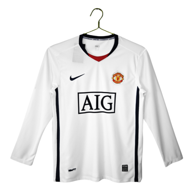 2008-09 Mens Manchester United white  Long Sleeve   away   Soccer Jersey