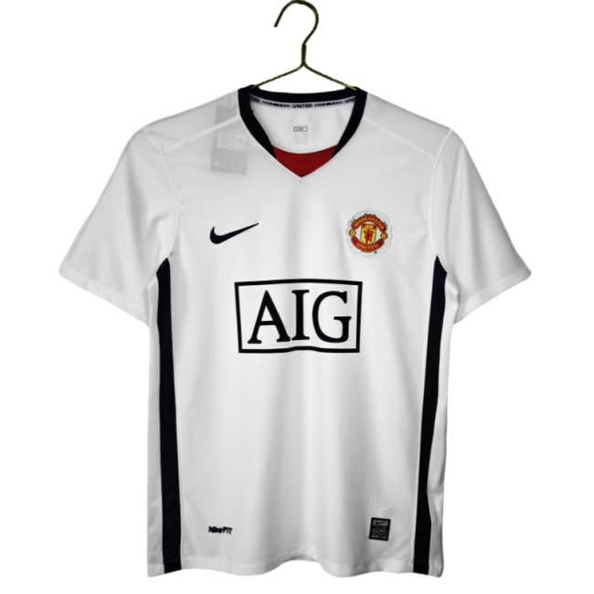 2008/09 Mens Manchester United white Retro Away Soccer Jersey