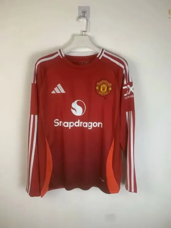 2024-25 Mens Manchester United home long sleeve soccer Jersey