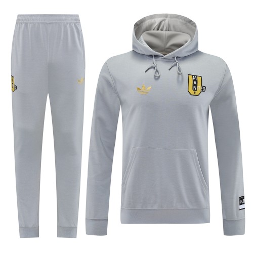 2025-26  Mens Manchester United Hoodie grey Sweatshirt Training suit