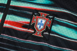 2025-26  Mens Portugal Black green inkjet Half Pull Tracksuit suit